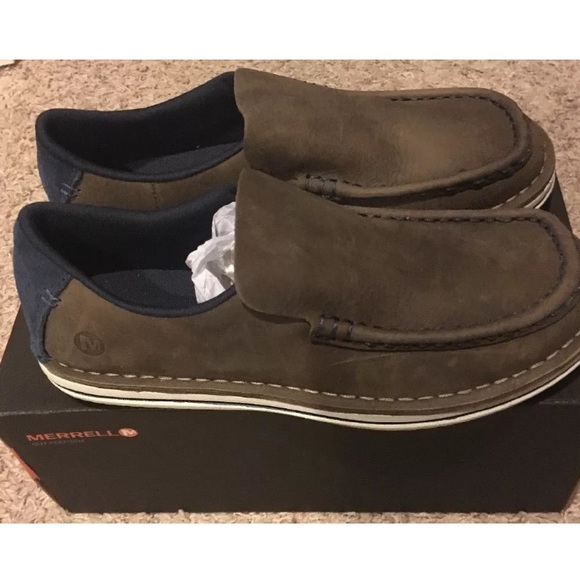 Merrell Men's Bask Moc Slip-On Shoe Brindle NEW - Picture 5 of 6